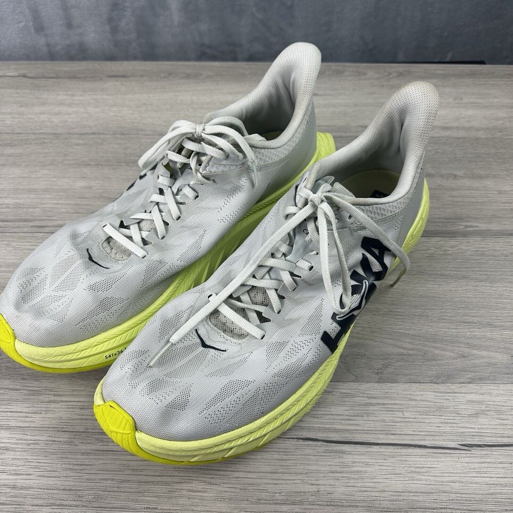 hoka one one carbon x2 mens white yellow running shoes 13D